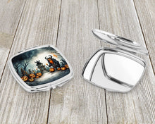 Load image into Gallery viewer, Krampus The Christmas Demon Spooky Halloween Compact Mirror – Stylish Purse Mirror with Artistic Covers