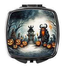 Load image into Gallery viewer, Krampus The Christmas Demon Spooky Halloween Compact Mirror – Stylish Purse Mirror with Artistic Covers