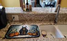Load image into Gallery viewer, Krampus The Christmas Demon Spooky Halloween Dish Drying Mat