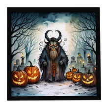 Load image into Gallery viewer, Krampus The Christmas Demon Spooky Halloween Framed Metal Print