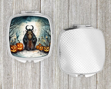 Load image into Gallery viewer, Krampus The Christmas Demon Spooky Halloween Compact Mirror – Stylish Purse Mirror with Artistic Covers
