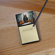 Load image into Gallery viewer, Krampus The Christmas Demon Spooky Halloween Sticky Note Holder- Refiilable Desk Accessory Note Pad