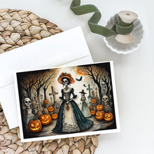 Load image into Gallery viewer, La Catrina Skeleton Spooky Halloween Greeting Cards -  Blank Note Cards – 8-Pack of Artist-Designed Cards with Envelopes