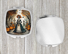 Load image into Gallery viewer, La Catrina Skeleton Spooky Halloween Compact Mirror – Stylish Purse Mirror with Artistic Covers