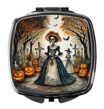 Load image into Gallery viewer, La Catrina Skeleton Spooky Halloween Compact Mirror – Stylish Purse Mirror with Artistic Covers