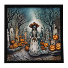 Load image into Gallery viewer, La Catrina Skeleton Spooky Halloween Framed Metal Print