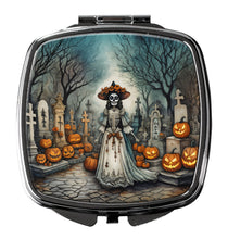 Load image into Gallery viewer, La Catrina Skeleton Spooky Halloween Compact Mirror – Stylish Purse Mirror with Artistic Covers