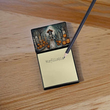 Load image into Gallery viewer, La Catrina Skeleton Spooky Halloween Sticky Note Holder- Refiilable Desk Accessory Note Pad