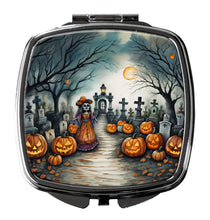 Load image into Gallery viewer, La Catrina Skeleton Spooky Halloween Compact Mirror – Stylish Purse Mirror with Artistic Covers