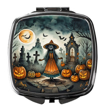 Load image into Gallery viewer, La Llorona Skeleton Spooky Halloween Compact Mirror – Stylish Purse Mirror with Artistic Covers