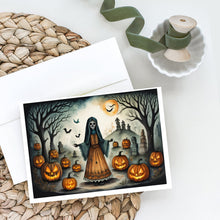 Load image into Gallery viewer, La Llorona Skeleton Spooky Halloween Greeting Cards -  Blank Note Cards – 8-Pack of Artist-Designed Cards with Envelopes