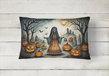 Load image into Gallery viewer, La Llorona Skeleton Spooky Halloween Fabric Decorative Pillow