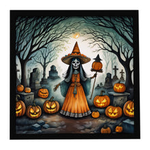 Load image into Gallery viewer, La Llorona Skeleton Spooky Halloween Framed Metal Print
