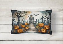 Load image into Gallery viewer, Marigold Spooky Halloween Fabric Decorative Pillow