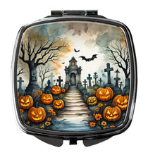 Load image into Gallery viewer, Marigold Spooky Halloween Compact Mirror – Stylish Purse Mirror with Artistic Covers