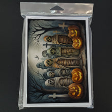 Load image into Gallery viewer, Mummies Spooky Halloween Greeting Cards -  Blank Note Cards – 8-Pack of Artist-Designed Cards with Envelopes