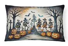Load image into Gallery viewer, Mariachi Skeleton Band Spooky Halloween Fabric Decorative Pillow