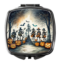 Load image into Gallery viewer, Mariachi Skeleton Band Spooky Halloween Compact Mirror – Stylish Purse Mirror with Artistic Covers