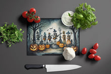 Load image into Gallery viewer, Mariachi Skeleton Band Spooky Halloween Glass Cutting Boards – Durable, Decorative Kitchen Art Large