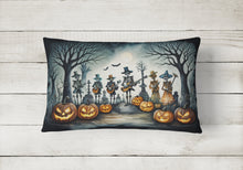 Load image into Gallery viewer, Mariachi Skeleton Band Spooky Halloween Fabric Decorative Pillow