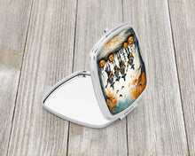 Load image into Gallery viewer, Mariachi Skeleton Band Spooky Halloween Compact Mirror – Stylish Purse Mirror with Artistic Covers