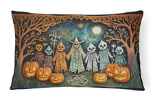 Load image into Gallery viewer, Papel Picado Skeletons Spooky Halloween Fabric Decorative Pillow