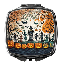 Load image into Gallery viewer, Papel Picado Skeletons Spooky Halloween Compact Mirror – Stylish Purse Mirror with Artistic Covers