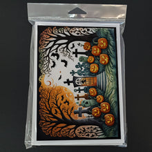 Load image into Gallery viewer, Papel Picado Skeletons Spooky Halloween Greeting Cards -  Blank Note Cards – 8-Pack of Artist-Designed Cards with Envelopes