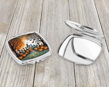 Load image into Gallery viewer, Papel Picado Skeletons Spooky Halloween Compact Mirror – Stylish Purse Mirror with Artistic Covers