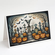 Load image into Gallery viewer, Pet Cemetery Spooky Halloween Greeting Cards -  Blank Note Cards – 8-Pack of Artist-Designed Cards with Envelopes