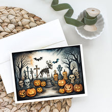 Load image into Gallery viewer, Pet Cemetery Spooky Halloween Greeting Cards -  Blank Note Cards – 8-Pack of Artist-Designed Cards with Envelopes