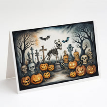 Load image into Gallery viewer, Pet Cemetery Spooky Halloween Greeting Cards -  Blank Note Cards – 8-Pack of Artist-Designed Cards with Envelopes