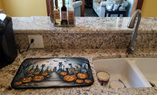 Load image into Gallery viewer, Cat Cemetery Spooky Halloween Dish Drying Mat
