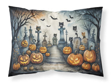 Load image into Gallery viewer, Cat Cemetery Spooky Halloween Fabric Standard Pillowcase – Artistic Decorative Front, White Back