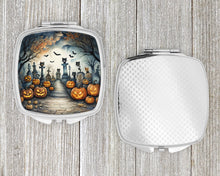 Load image into Gallery viewer, Cat Cemetery Spooky Halloween Compact Mirror – Stylish Purse Mirror with Artistic Covers