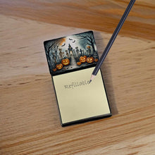 Load image into Gallery viewer, Skeleton Spooky Halloween Sticky Note Holder- Refiilable Desk Accessory Note Pad