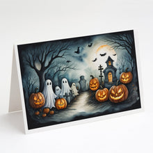Load image into Gallery viewer, Ghosts Spooky Halloween Greeting Cards -  Blank Note Cards – 8-Pack of Artist-Designed Cards with Envelopes