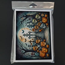 Load image into Gallery viewer, Calaveras Sugar Skulls Spooky Halloween Greeting Cards -  Blank Note Cards – 8-Pack of Artist-Designed Cards with Envelopes