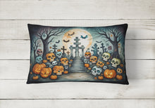 Load image into Gallery viewer, Calaveras Sugar Skulls Spooky Halloween Fabric Decorative Pillow