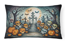 Load image into Gallery viewer, Calaveras Sugar Skulls Spooky Halloween Fabric Decorative Pillow