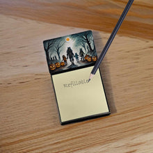 Load image into Gallery viewer, Werewolves Spooky Halloween Sticky Note Holder- Refiilable Desk Accessory Note Pad