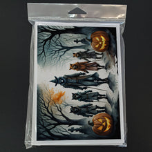 Load image into Gallery viewer, Werewolves Spooky Halloween Greeting Cards -  Blank Note Cards – 8-Pack of Artist-Designed Cards with Envelopes
