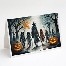 Load image into Gallery viewer, Werewolves Spooky Halloween Greeting Cards -  Blank Note Cards – 8-Pack of Artist-Designed Cards with Envelopes