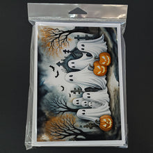 Load image into Gallery viewer, Ghosts Spooky Halloween Greeting Cards -  Blank Note Cards – 8-Pack of Artist-Designed Cards with Envelopes
