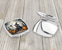 Load image into Gallery viewer, Witch Spooky Halloween Compact Mirror – Stylish Purse Mirror with Artistic Covers