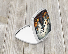 Load image into Gallery viewer, Witch Spooky Halloween Compact Mirror – Stylish Purse Mirror with Artistic Covers