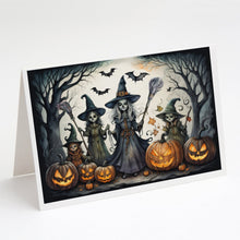Load image into Gallery viewer, Witches Spooky Halloween Greeting Cards -  Blank Note Cards – 8-Pack of Artist-Designed Cards with Envelopes