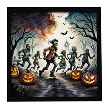 Load image into Gallery viewer, Zombies Spooky Halloween Framed Metal Print