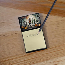 Load image into Gallery viewer, Zombies Spooky Halloween Sticky Note Holder- Refiilable Desk Accessory Note Pad
