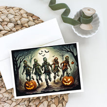 Load image into Gallery viewer, Zombies Spooky Halloween Greeting Cards -  Blank Note Cards – 8-Pack of Artist-Designed Cards with Envelopes